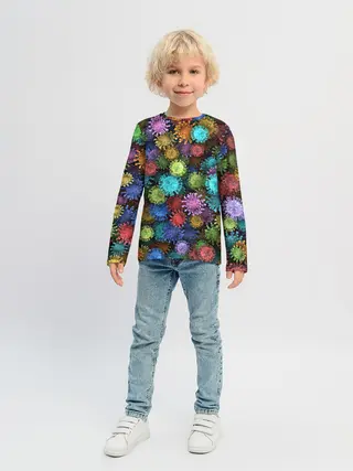 Детский лонгслив / Разноцветные вирусы