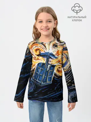 Детский лонгслив / Van Gogh Tardis