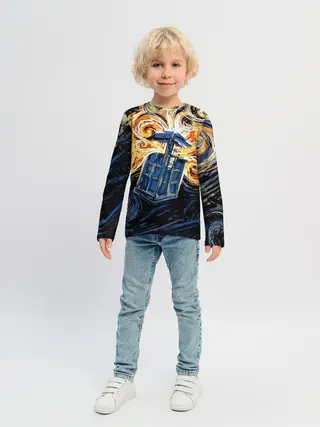 Детский лонгслив / Van Gogh Tardis
