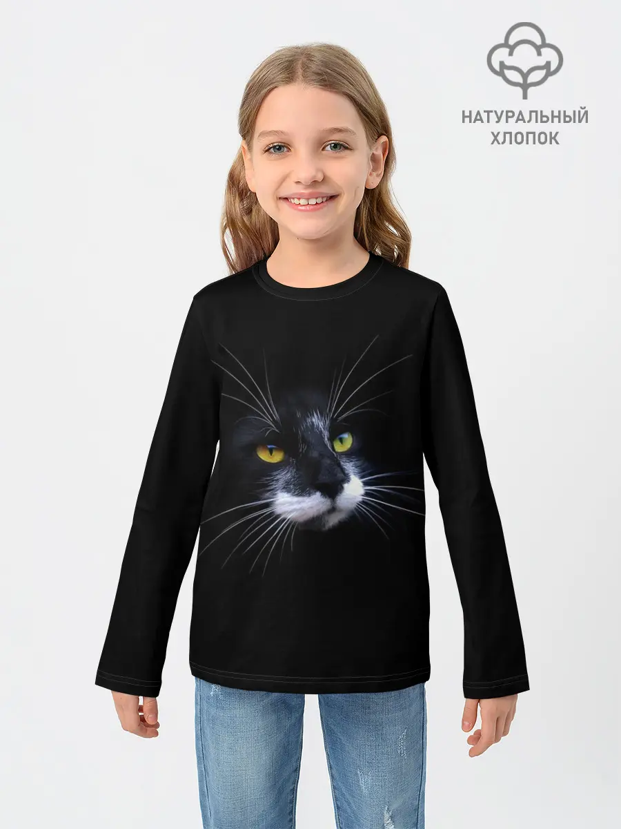 Детский лонгслив / Кот