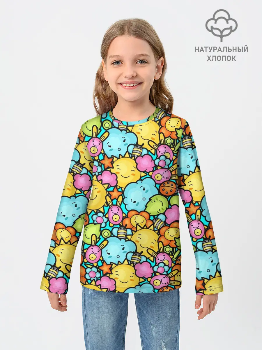 Детский лонгслив / Облачко Солнышко