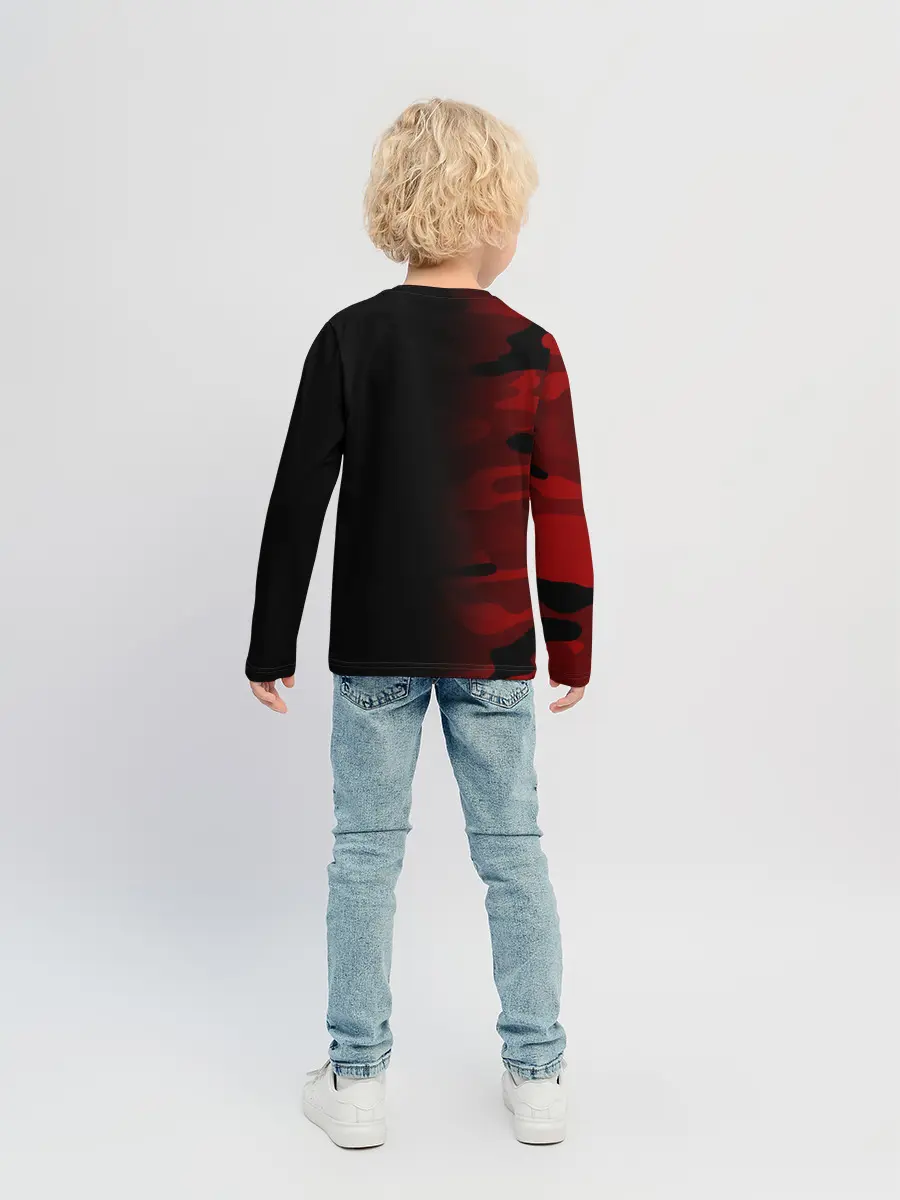 Детский лонгслив / RED BLACK MILITARY CAMO | КРАСНЫЙ КАМУФЛЯЖ