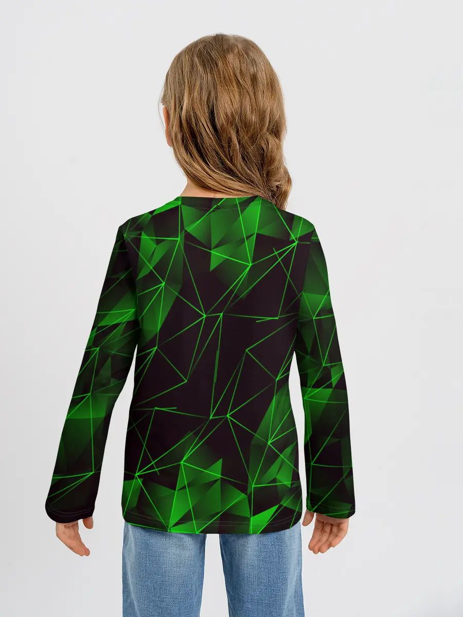 Детский лонгслив / GREEN STRIPES | ЗЕЛЕНАЯ ГЕОМЕТРИЯ