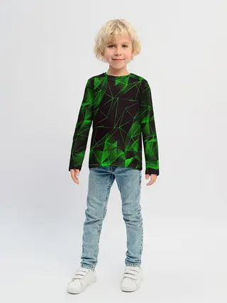 Детский лонгслив / GREEN STRIPES | ЗЕЛЕНАЯ ГЕОМЕТРИЯ