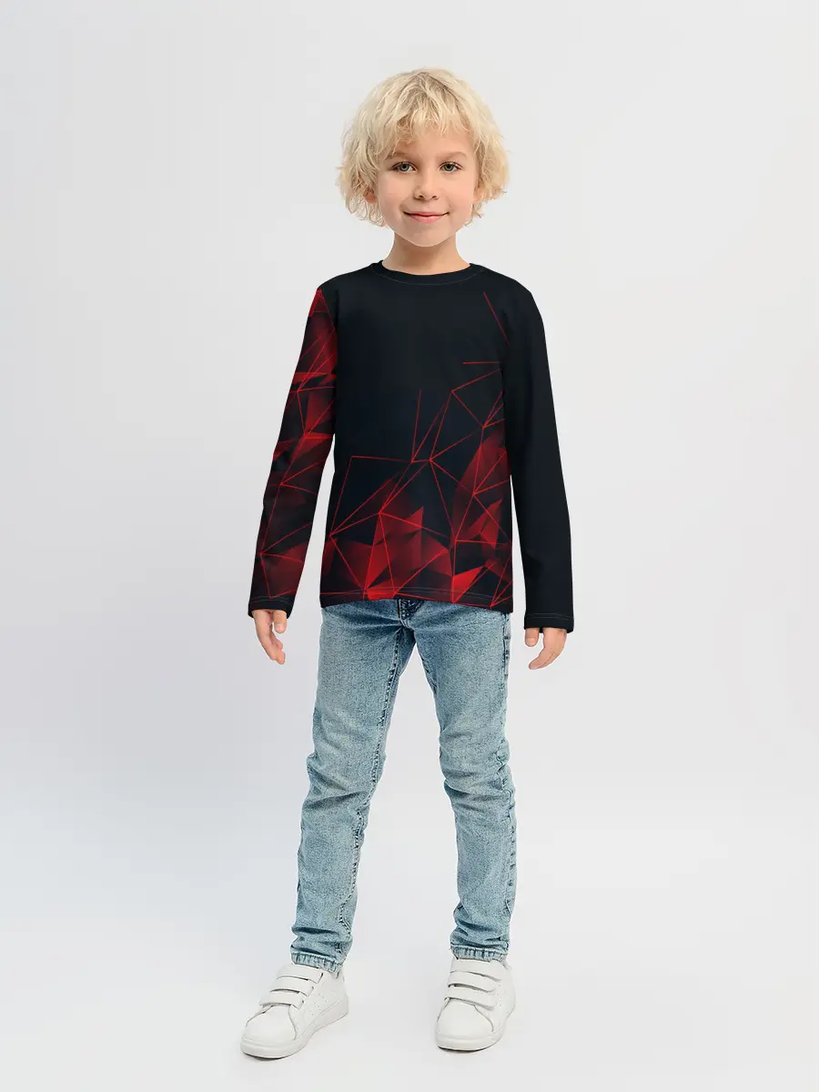 Детский лонгслив / RED STRIPES | КРАСНАЯ ГЕОМЕТРИЯ