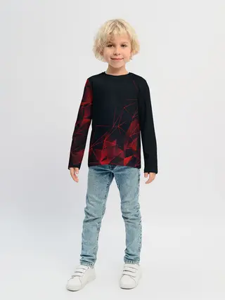 Детский лонгслив / RED STRIPES | КРАСНАЯ ГЕОМЕТРИЯ