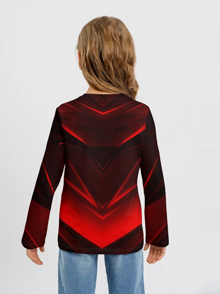 Детский лонгслив / GEOMETRY STRIPES | КРАСНАЯ ГЕОМЕТРИЯ