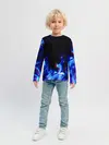 Детский лонгслив / СИНИЙ ОГОНЬ ГЛИТЧ | BLUE FIRE GLITCH