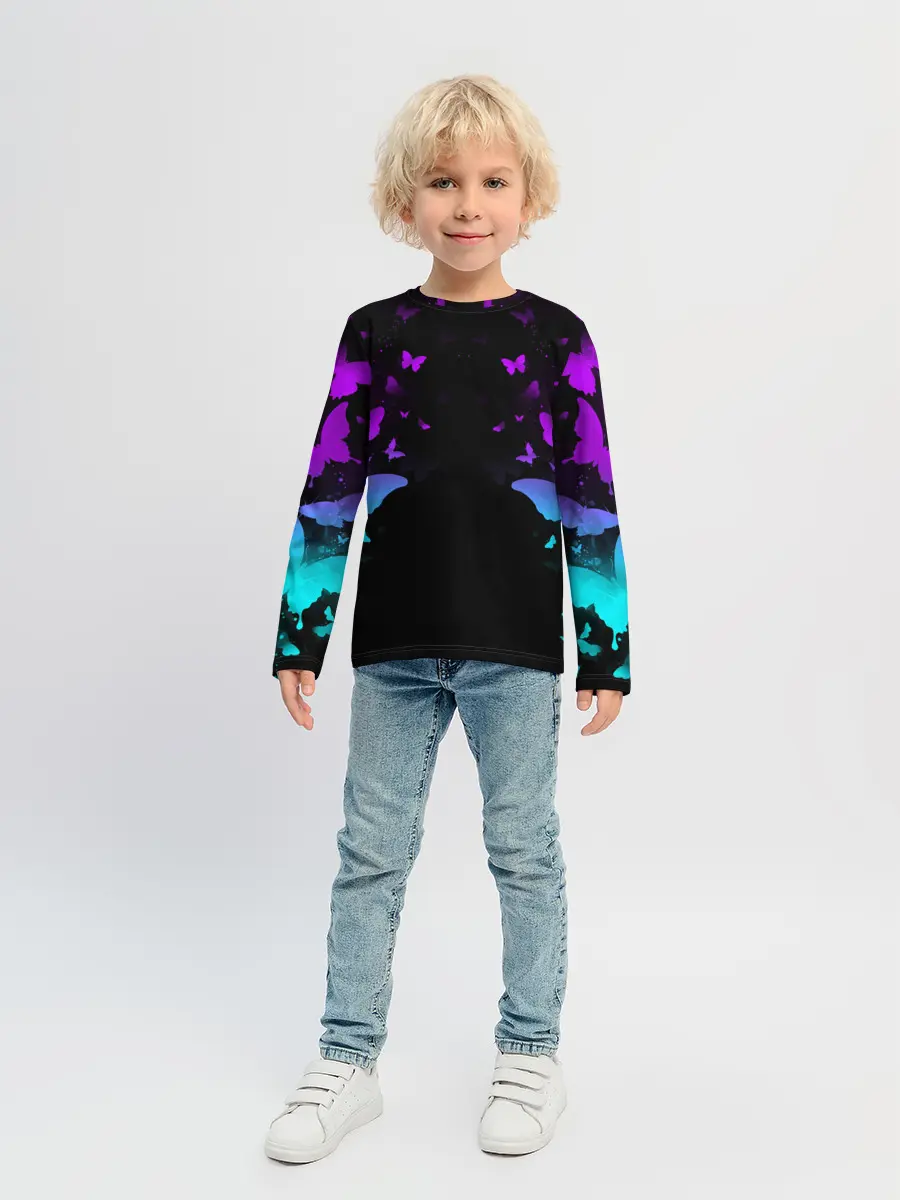 Детский лонгслив / НЕОНОВЫЕ БАБОЧКИ | NEON BUTTERFLIES