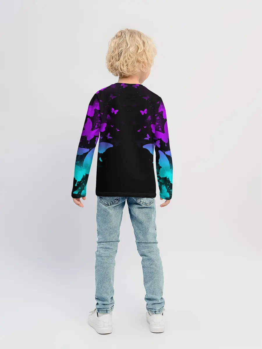 Детский лонгслив / НЕОНОВЫЕ БАБОЧКИ | NEON BUTTERFLIES