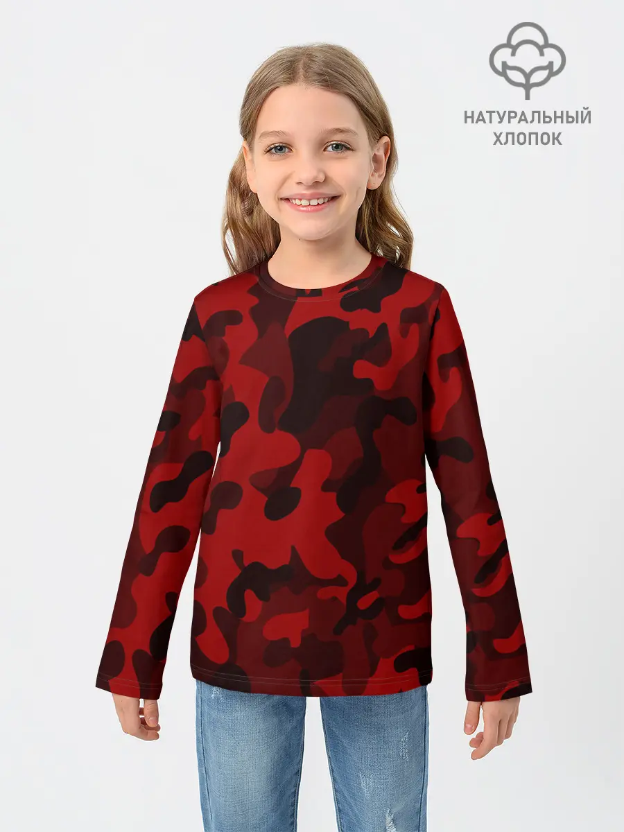 Детский лонгслив / RED MILITARY | КРАСНЫЙ КАМУФЛЯЖ