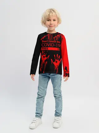 Детский лонгслив / Не трогай меня COVID-19