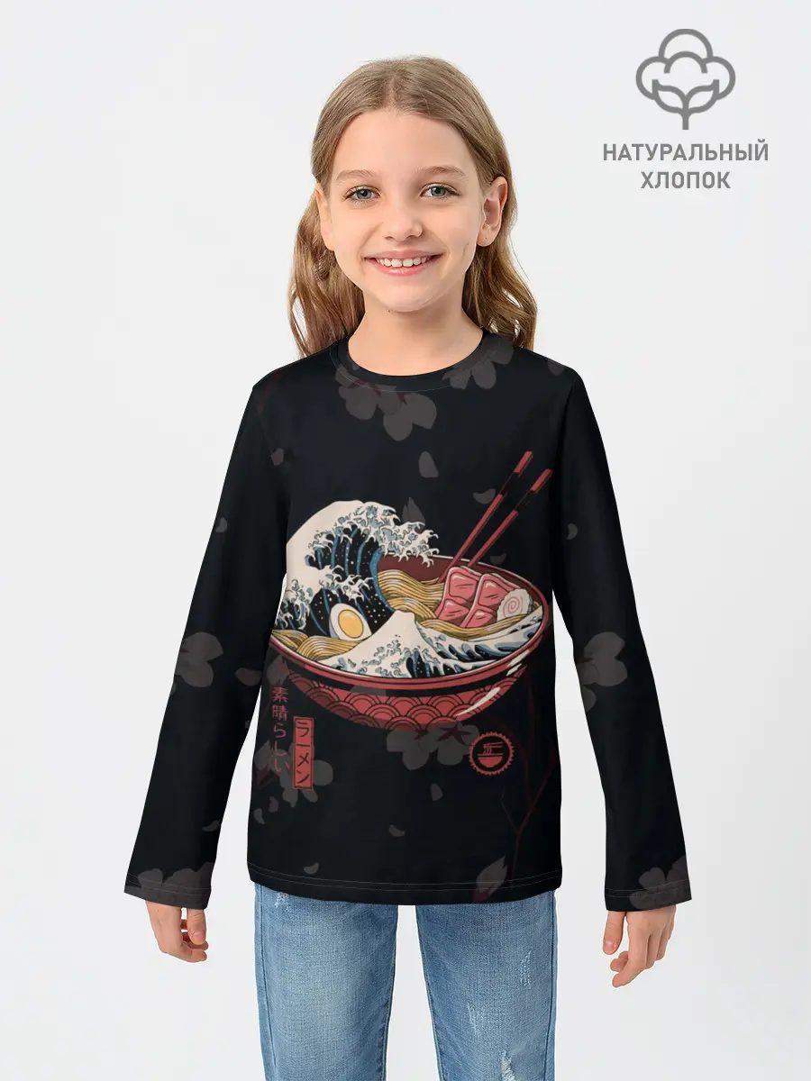 Детский лонгслив / Сакура и рамен