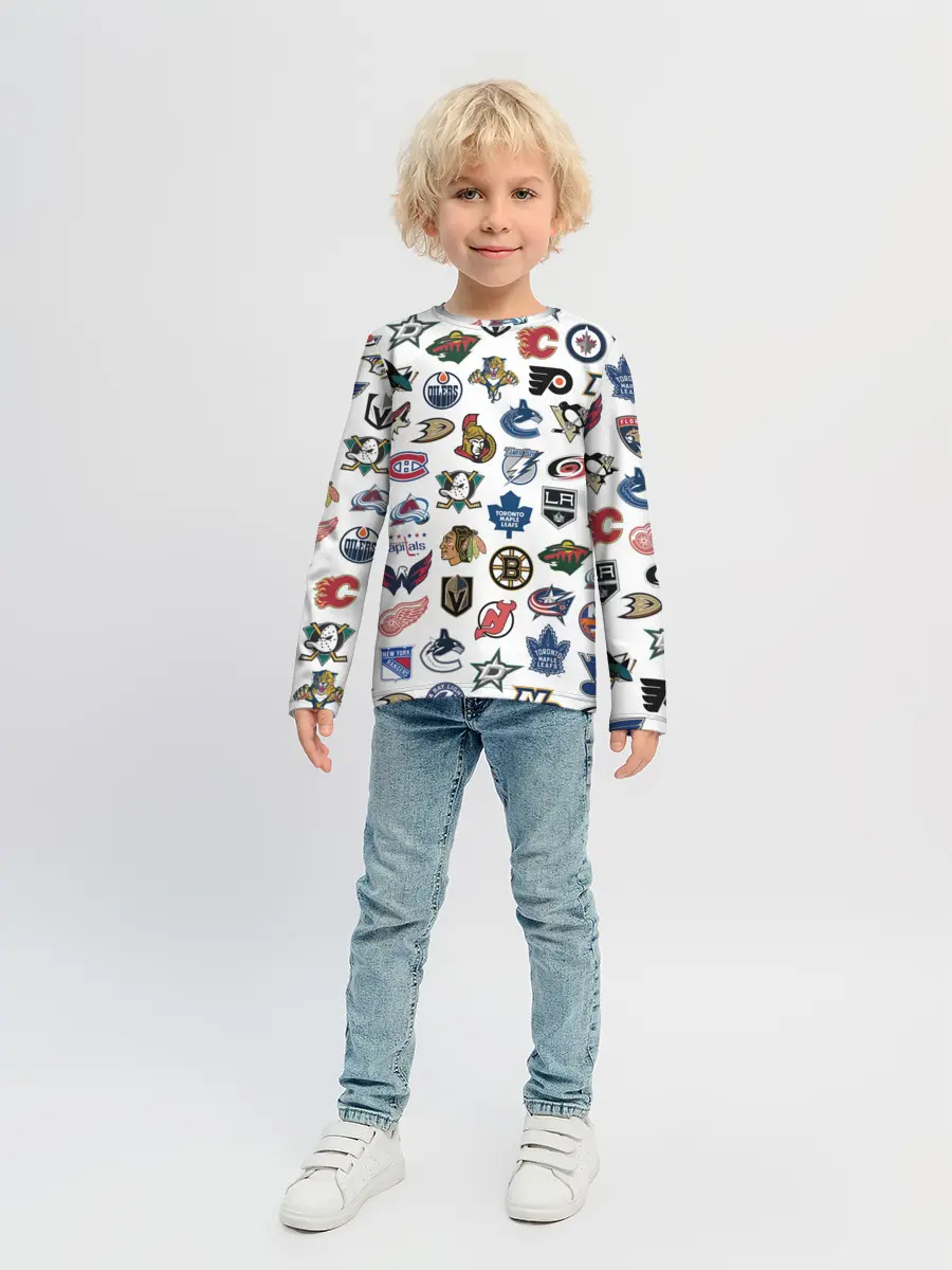 Детский лонгслив / Логотипы НХЛ