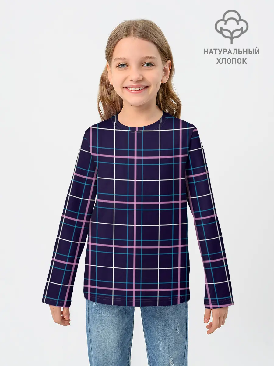 Детский лонгслив / Шотландка