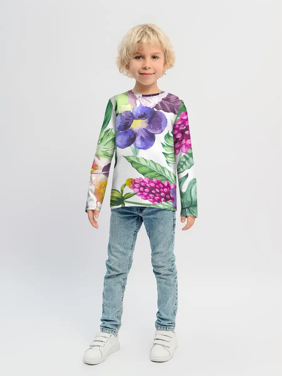 Детский лонгслив / Цветы