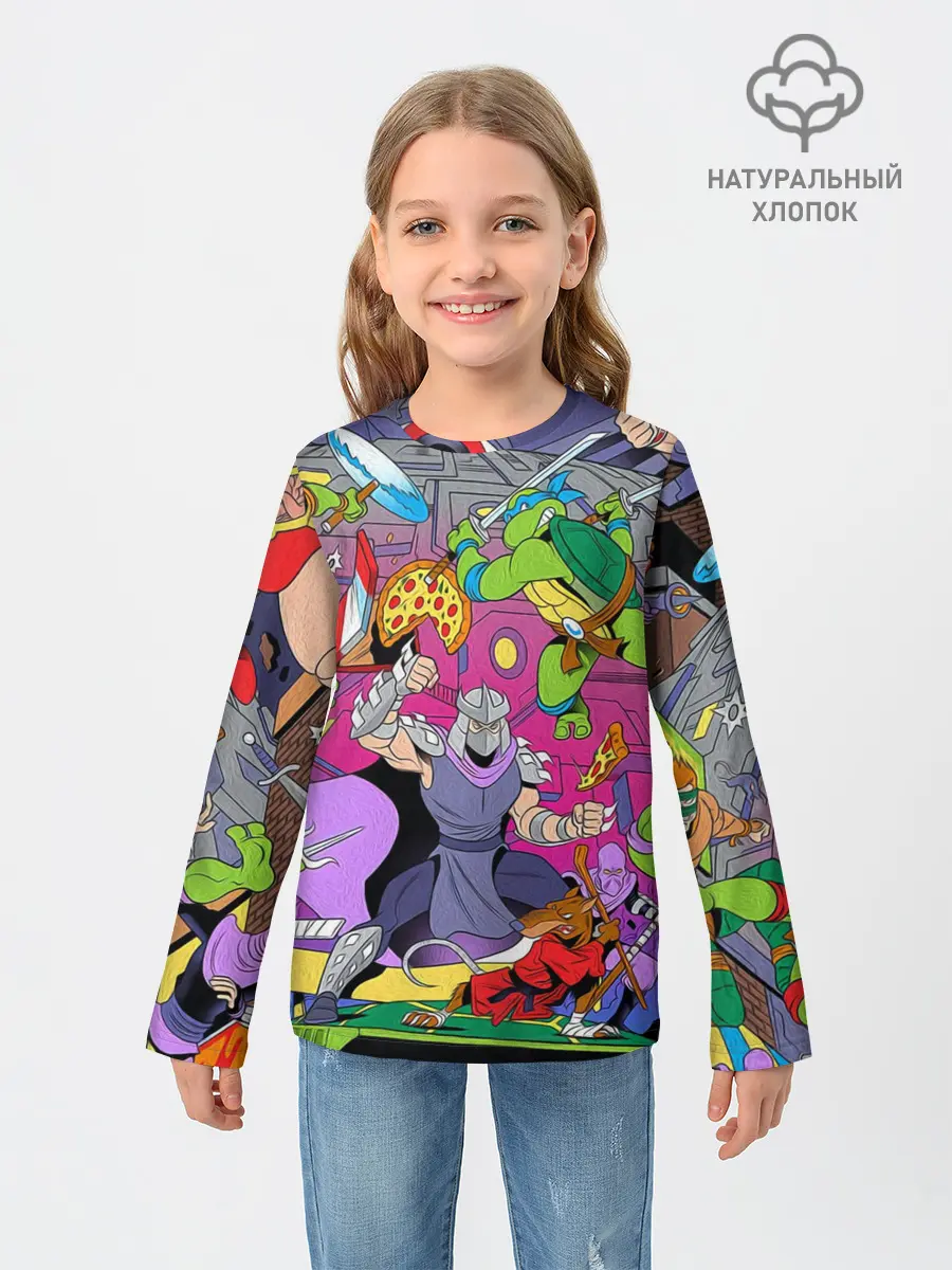 Детский лонгслив / ЧЕРЕПАШКИ