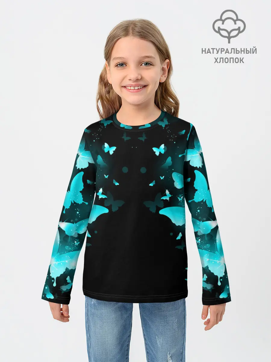 Детский лонгслив / НЕОНОВЫЕ БАБОЧКИ | NEON