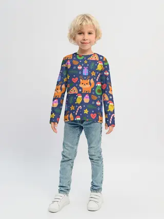 Детский лонгслив / Новогодний макет