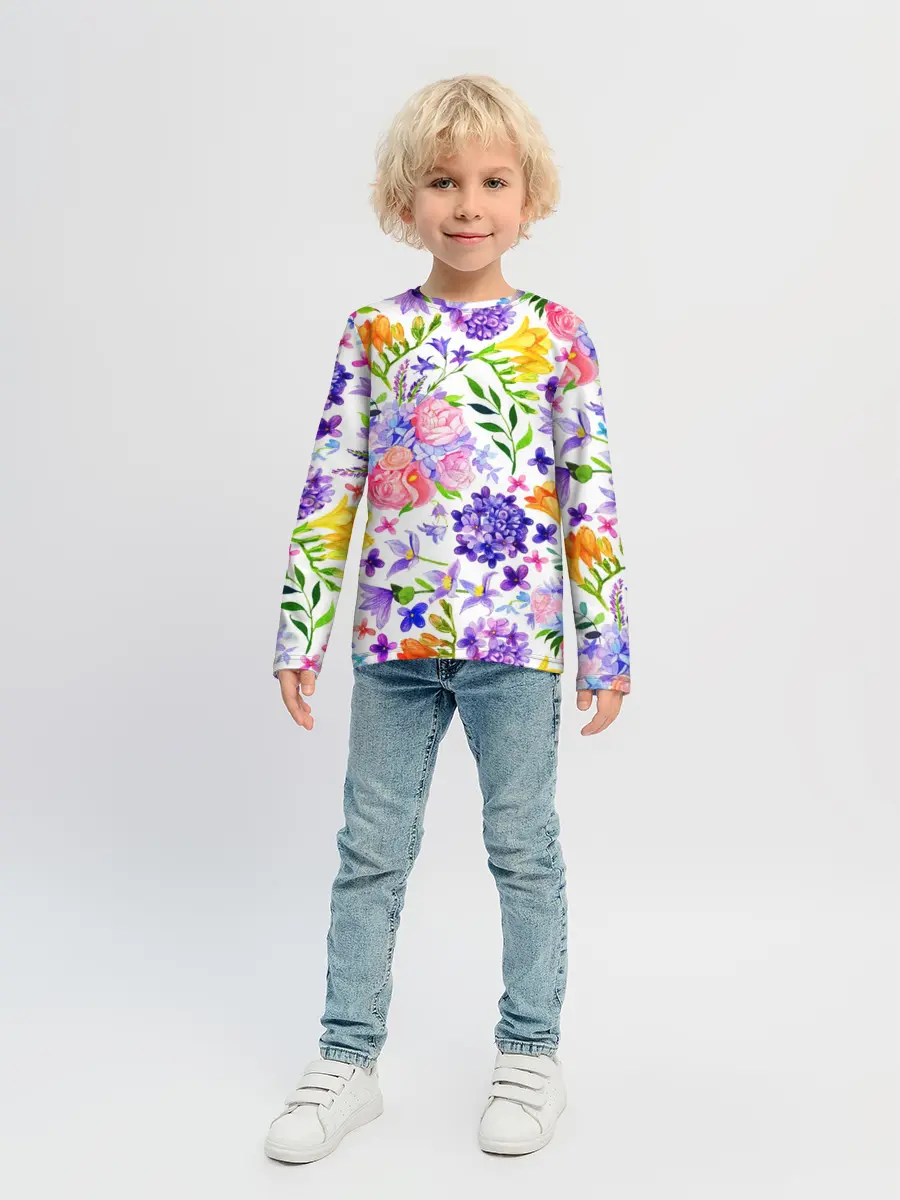 Детский лонгслив / Весенняя пора | Акварель