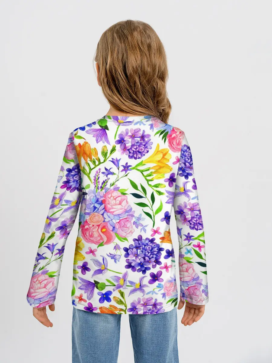 Детский лонгслив / Весенняя пора | Акварель