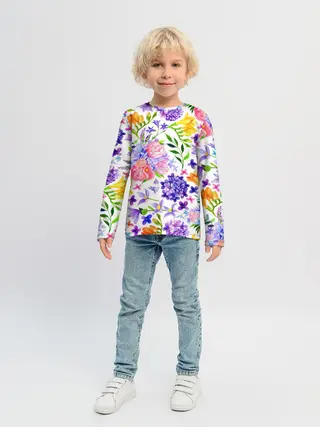 Детский лонгслив / Весенняя пора | Акварель