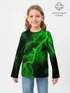 Детский лонгслив / МОЛНИЯ GREEN NEON