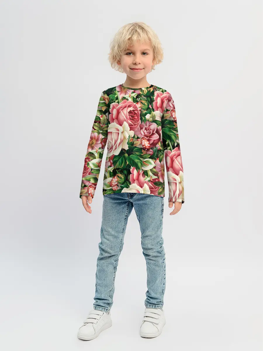 Детский лонгслив / ЦВЕТЫ / FLOWERS / 8 МАРТА