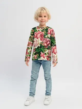 Детский лонгслив / ЦВЕТЫ / FLOWERS / 8 МАРТА
