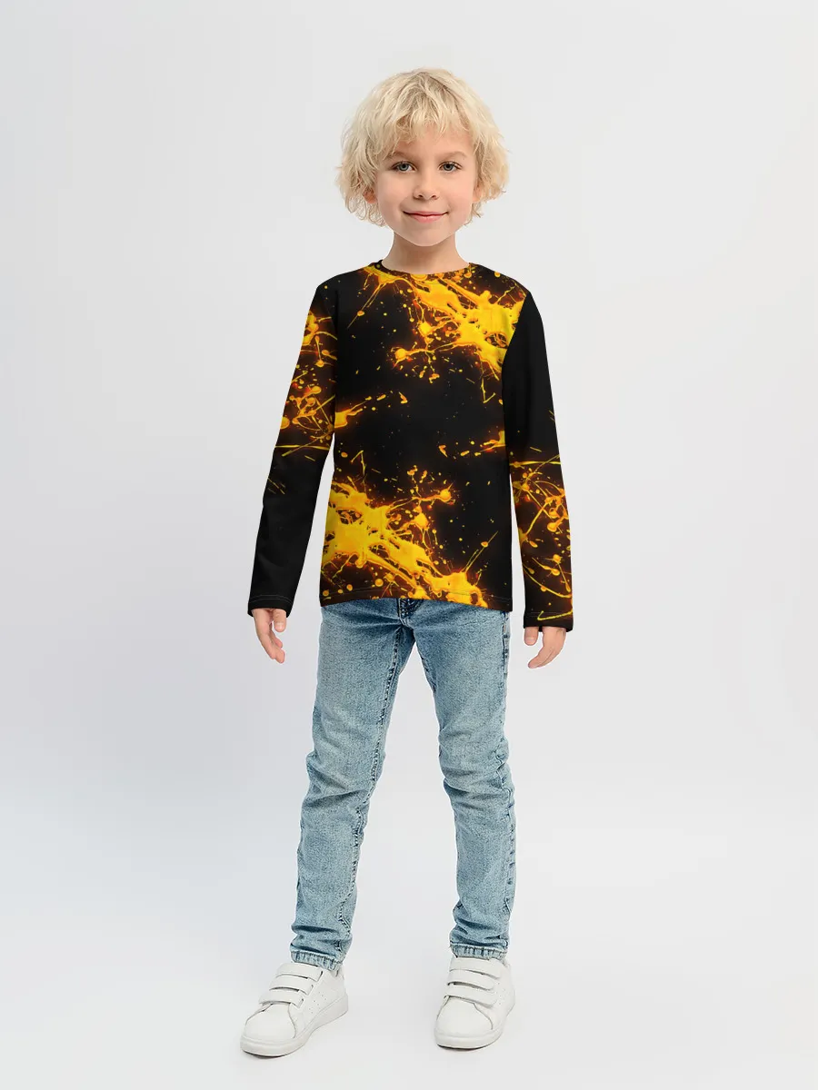 Детский лонгслив / БРЫЗГИ КРАСКИ NEON