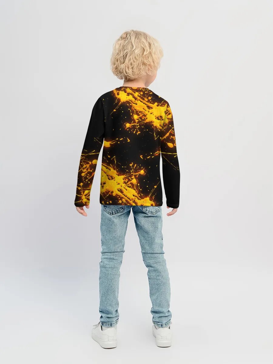 Детский лонгслив / БРЫЗГИ КРАСКИ NEON