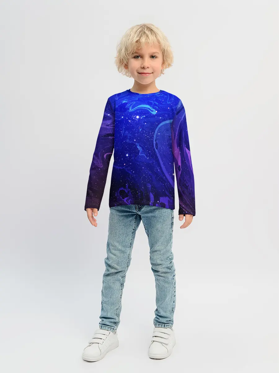 Детский лонгслив / СИНИЙ КОСМОС