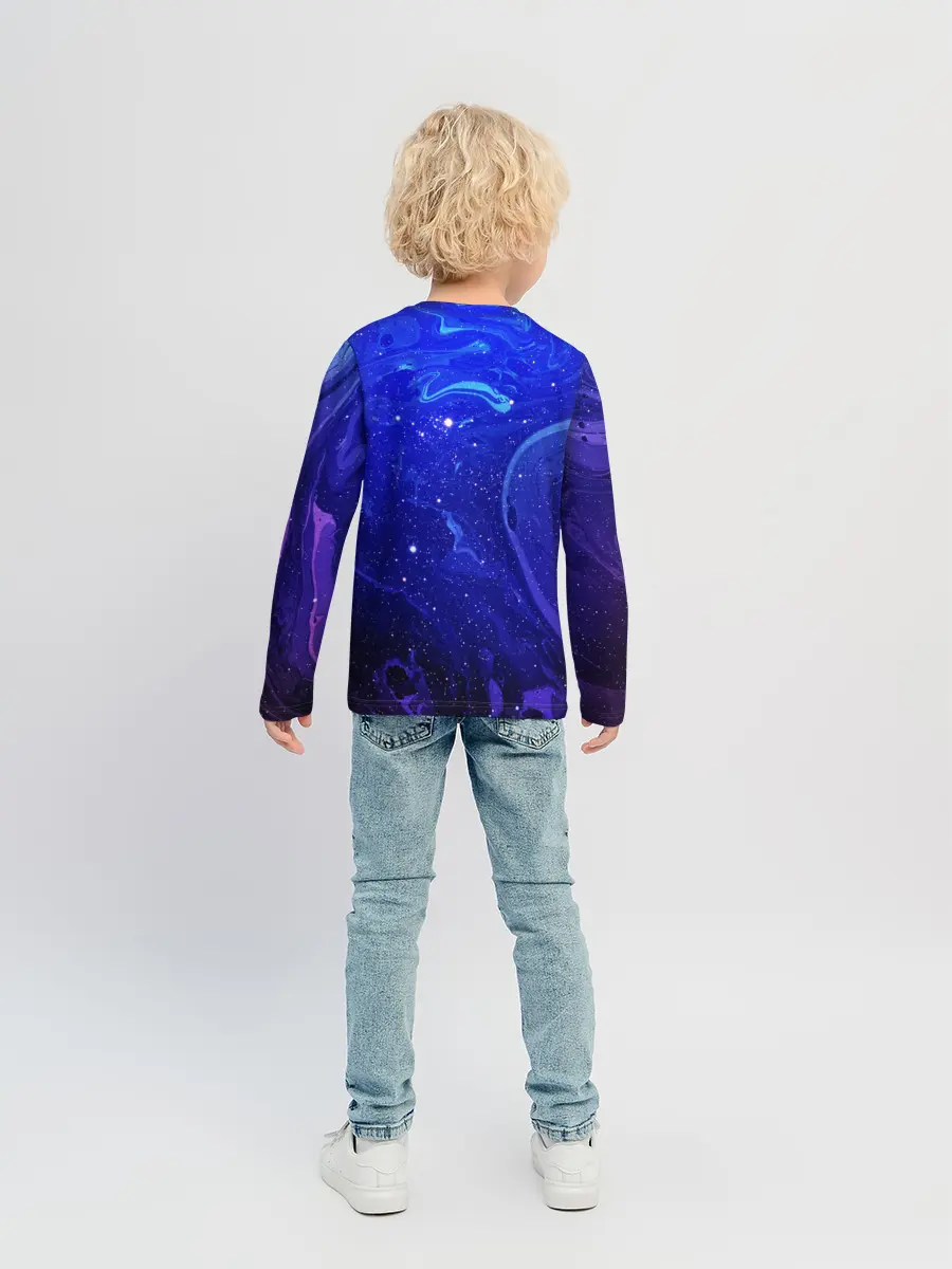 Детский лонгслив / СИНИЙ КОСМОС