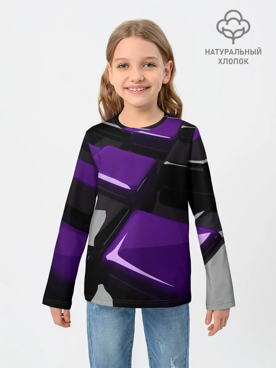 Детский лонгслив / НЕОНОВАЯ ГЕОМЕТРИЯ