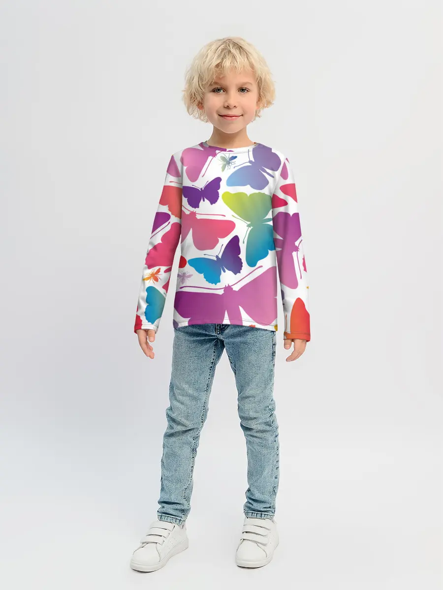 Детский лонгслив / БАБОЧКИ ПАТТЕРН | BUTTERFLY PATTERN