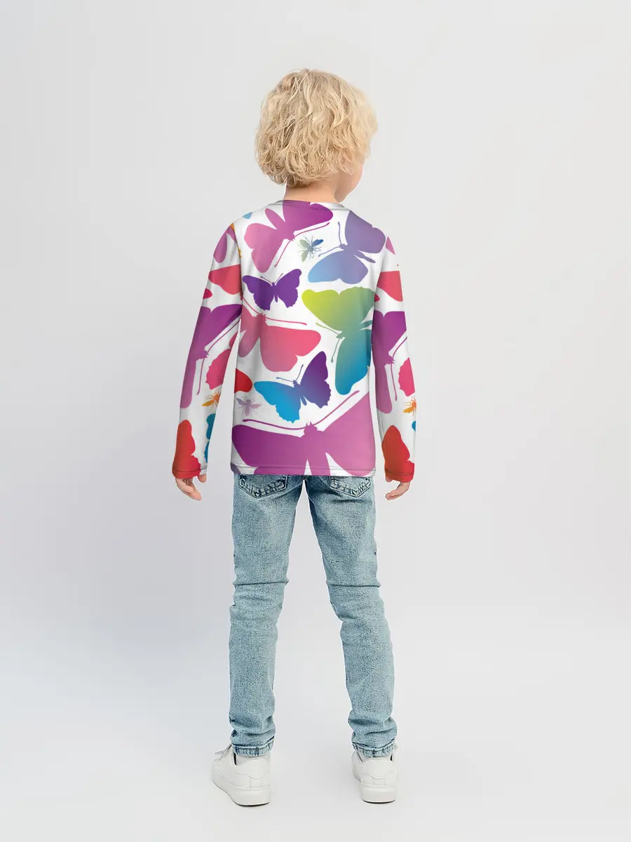 Детский лонгслив / БАБОЧКИ ПАТТЕРН | BUTTERFLY PATTERN
