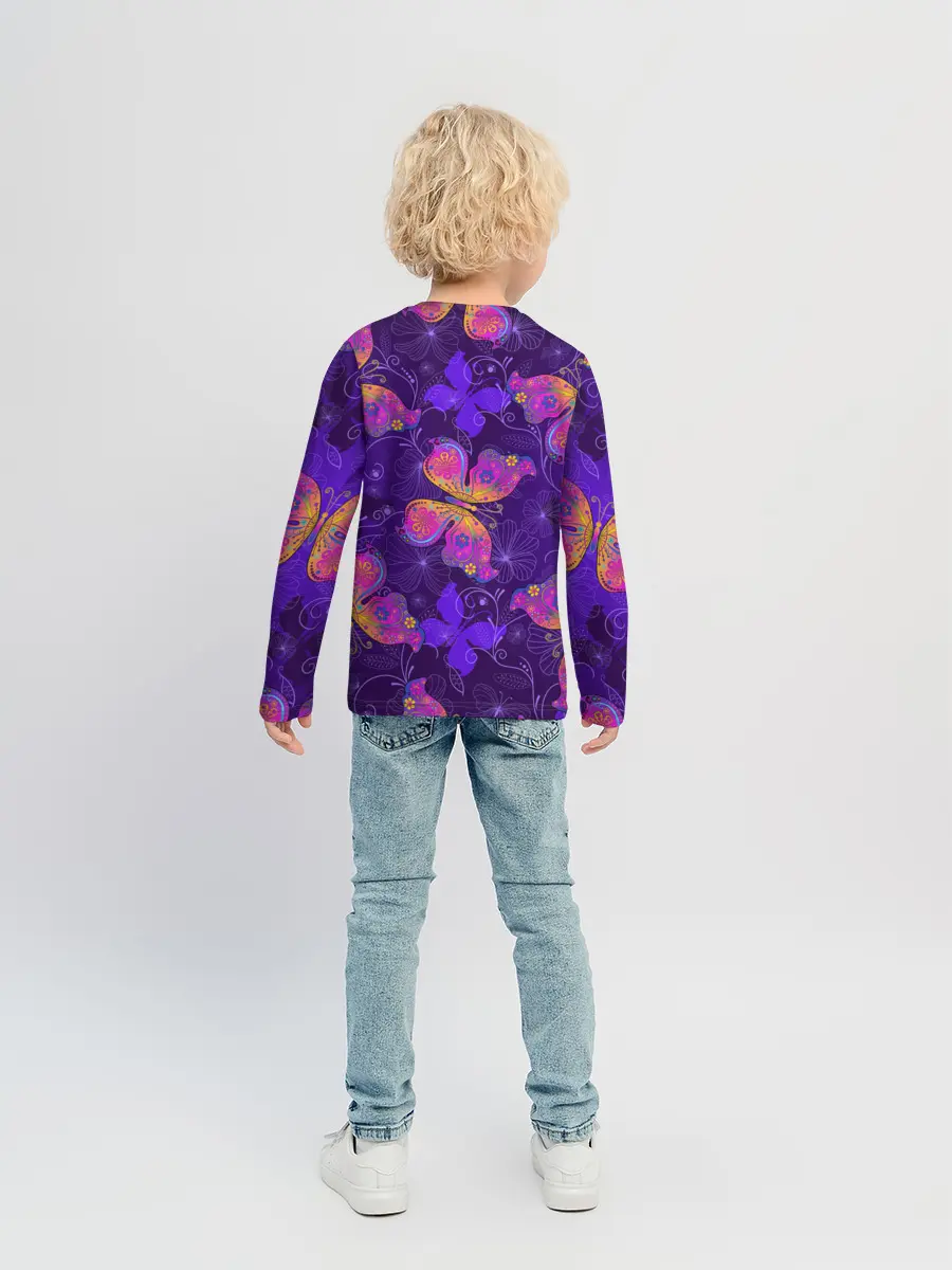Детский лонгслив / БАБОЧКИ ПАТТЕРН | BUTTERFLY PATTERN
