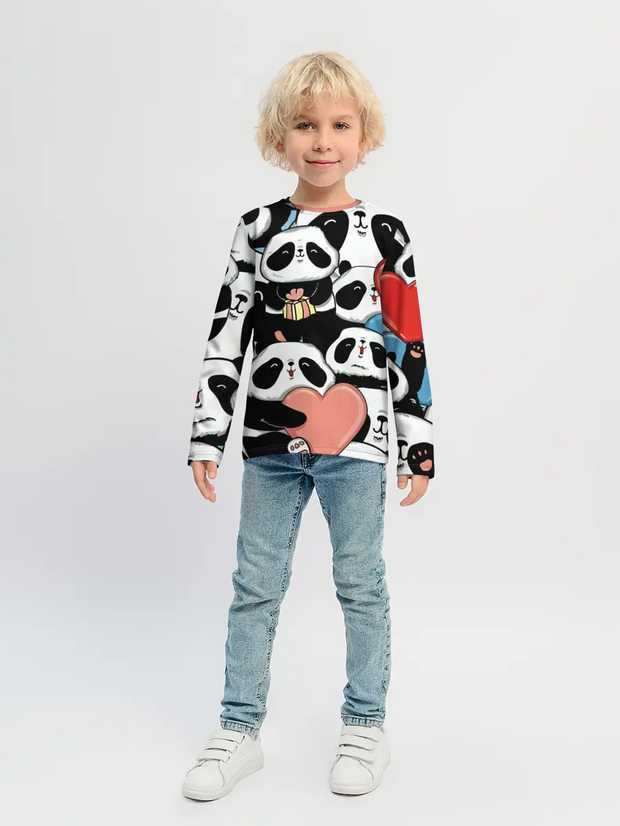 Детский лонгслив / Панды.