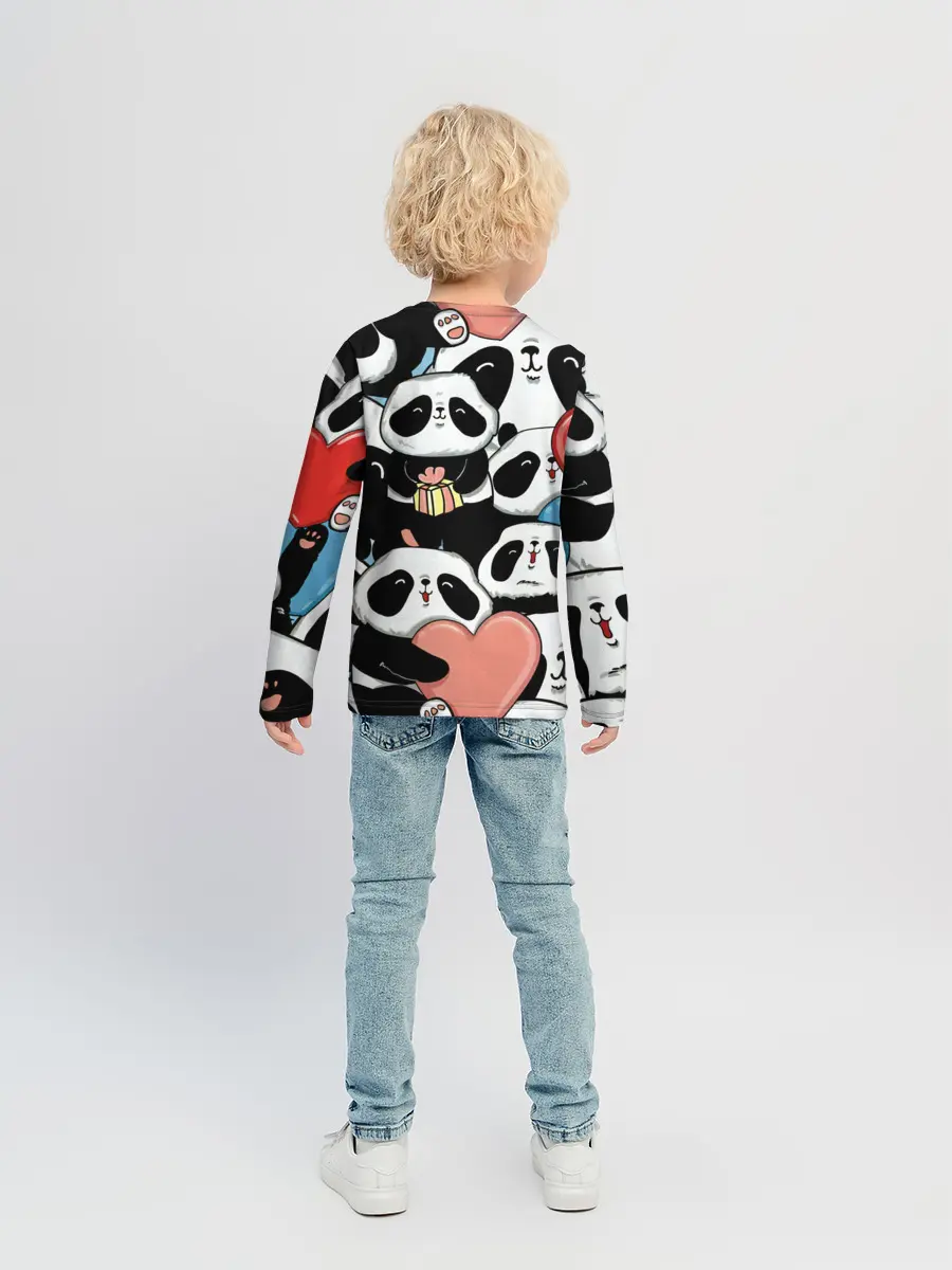 Детский лонгслив / Панды.