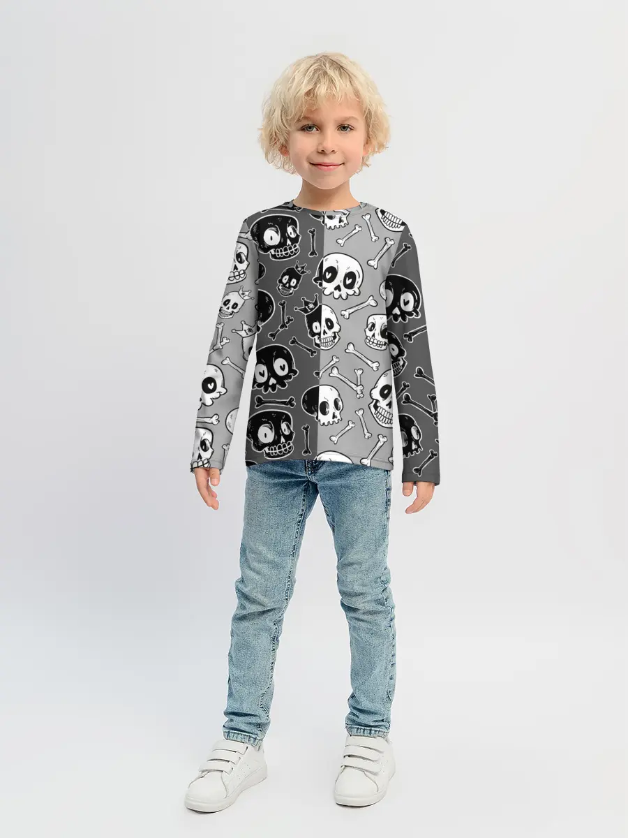 Детский лонгслив / Черепа