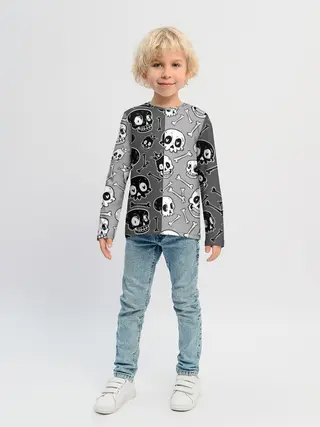 Детский лонгслив / Черепа