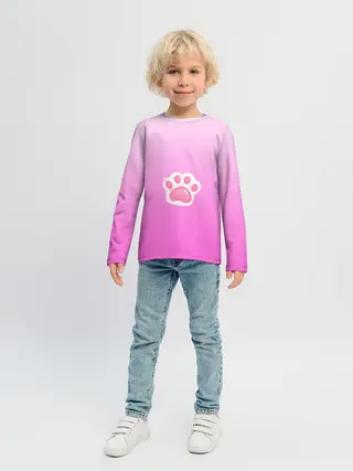 Детский лонгслив / Розовая лапка с подушечками