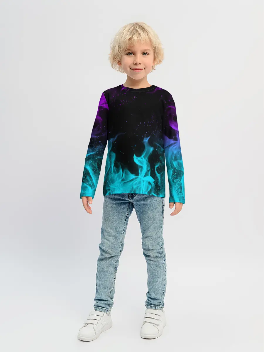 Детский лонгслив / НЕОНОВЫЙ ОГОНЬ | NEON FIRE