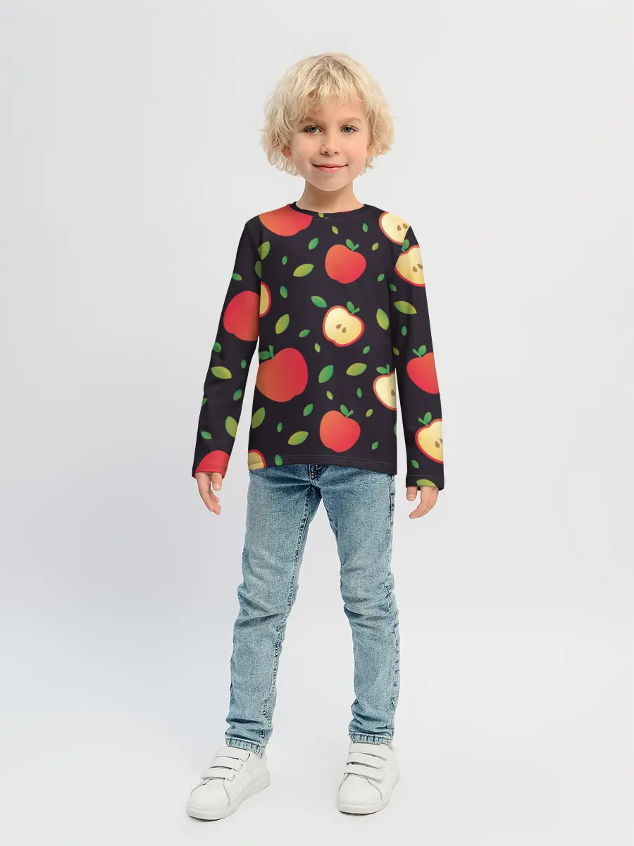 Детский лонгслив / Яблочный узор