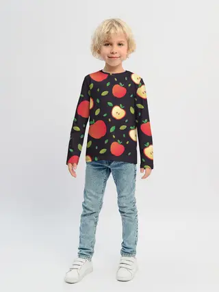 Детский лонгслив / Яблочный узор