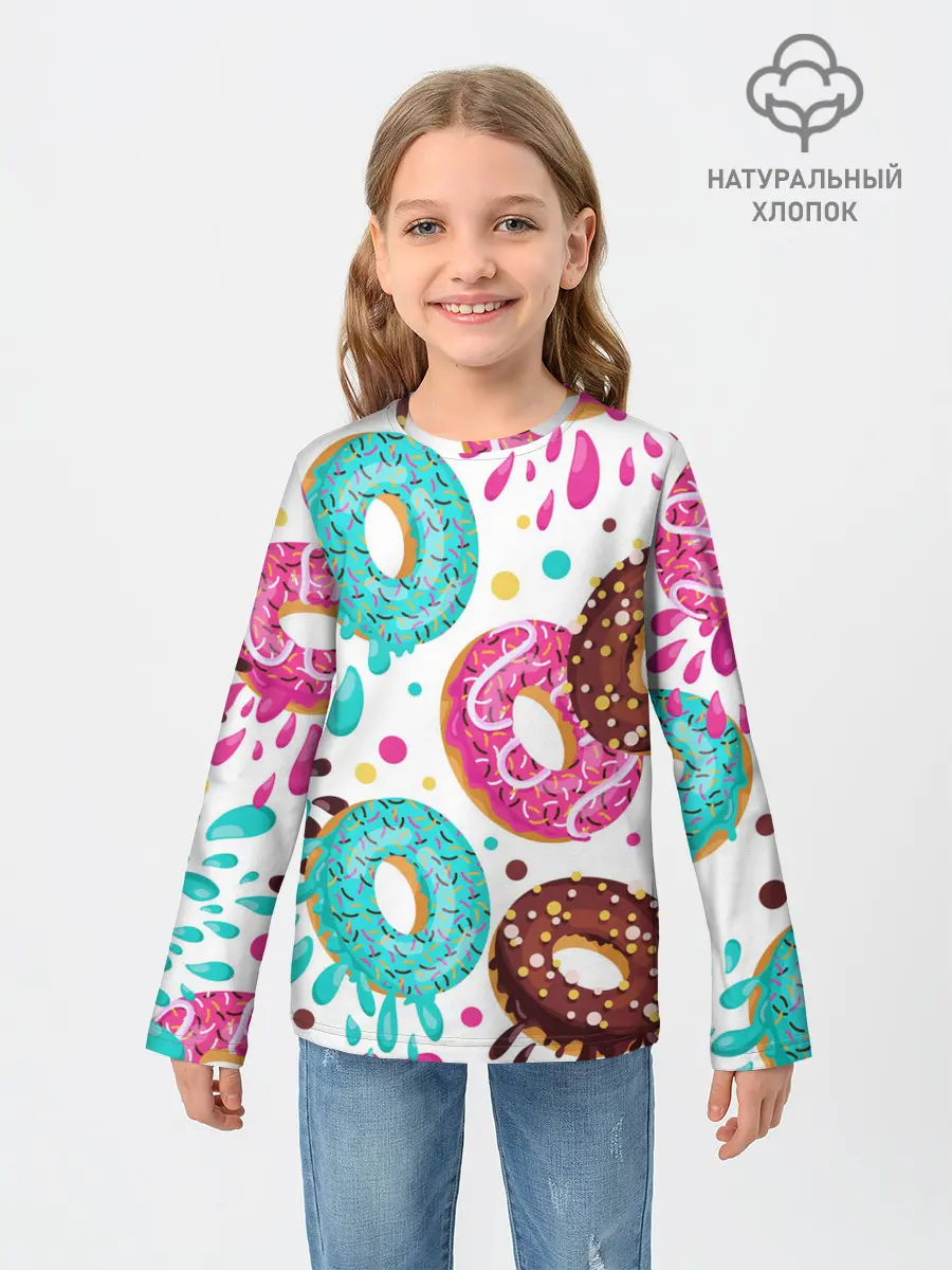 Детский лонгслив / Любитель пончиков