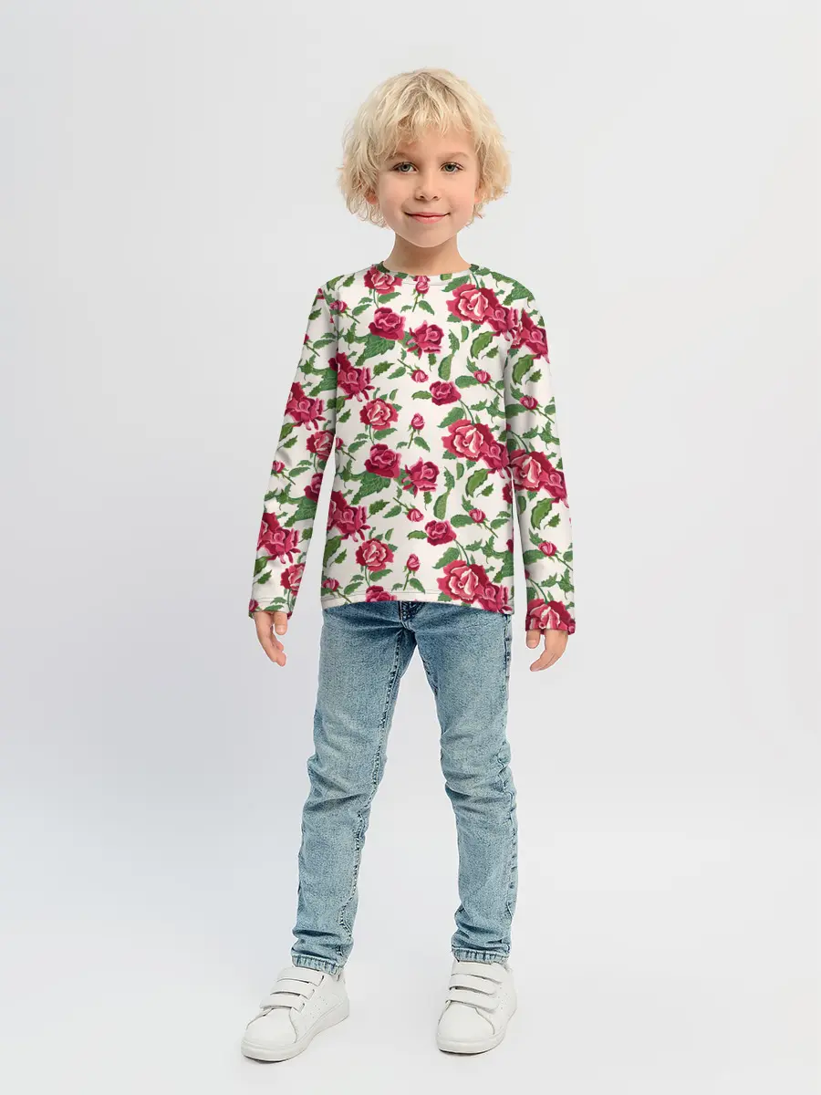 Детский лонгслив / Цветочный узор