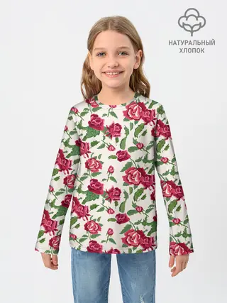 Детский лонгслив / Цветочный узор