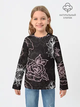 Детский лонгслив / Цветочный узор