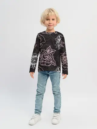 Детский лонгслив / Цветочный узор
